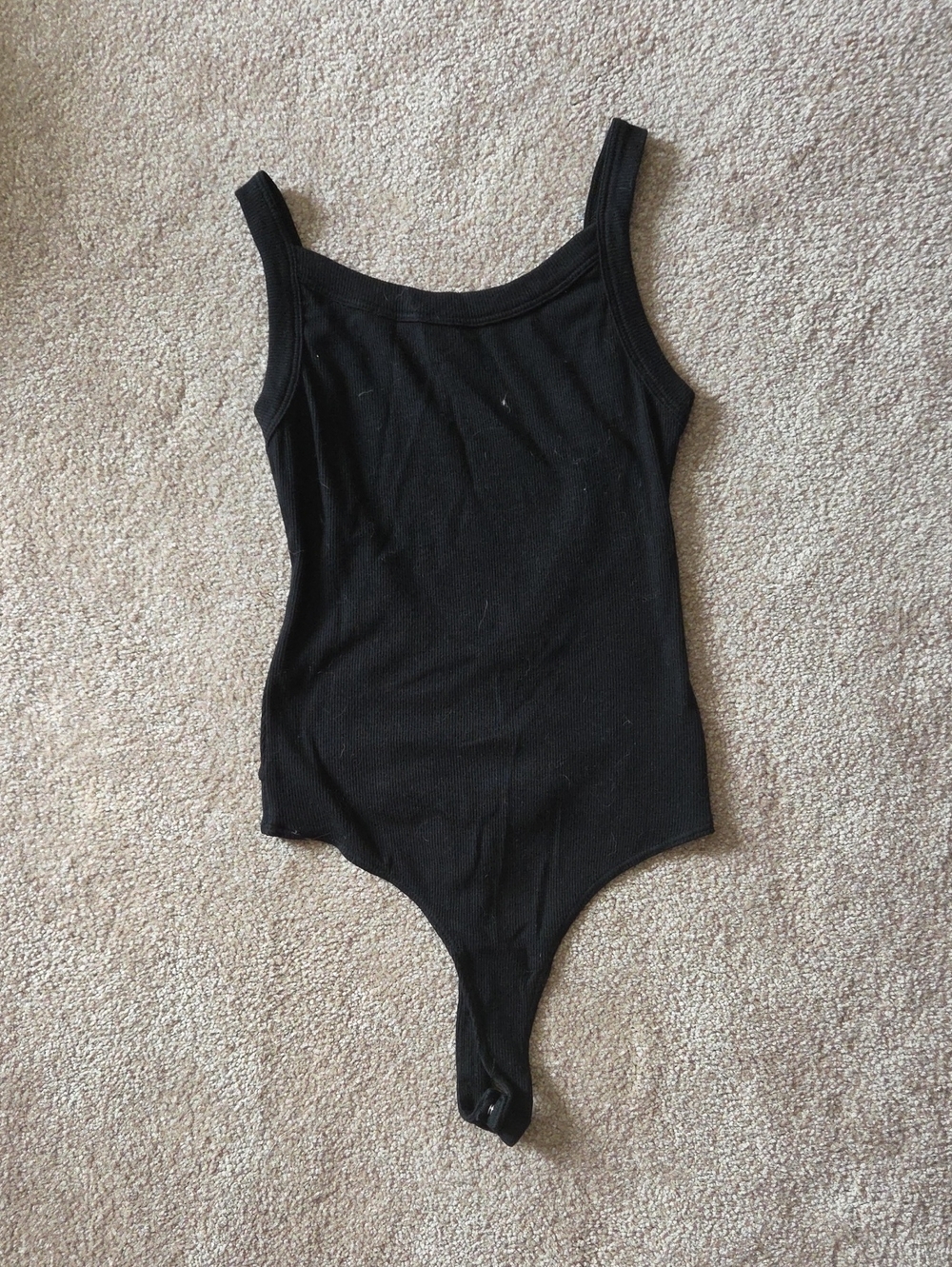 Cotton Citizen Black Tank Open Back One-Piece Bodysuit